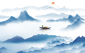 新中式山水背景墙