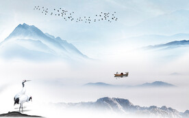 新中式山水背景墙