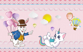 卡通儿童房背景墙