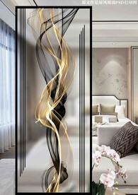 高清分层透明底屏风玻璃打印图