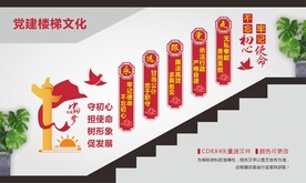 永远跟党走党建楼梯文化