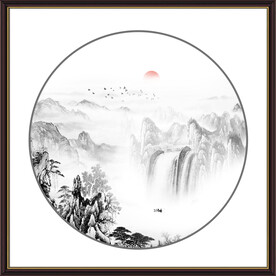 圆形山水画