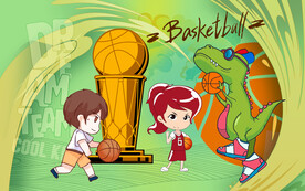 卡通篮球背景设计