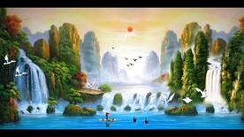 山水瀑布风景