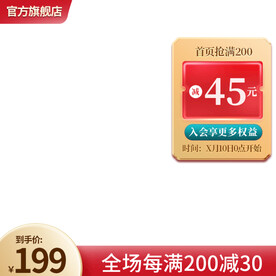 红色简约优惠券主图