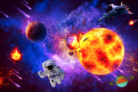 宇宙星空宇航员背景墙