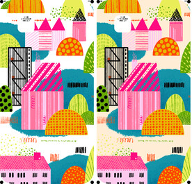 粉色房子 水墨山水手机壳