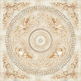 中式浮雕吊顶壁画