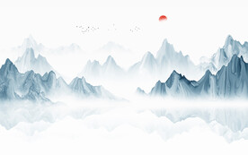 意境抽象山水画