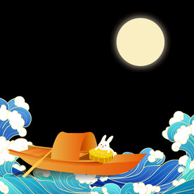 月亮插画装饰元素