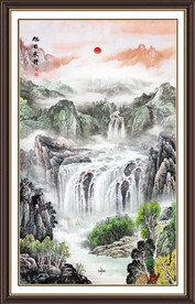 竖幅山水画