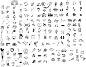 简单可爱的手帐素材可改颜色矢量