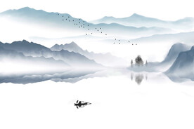 高清山水推拉门打印图