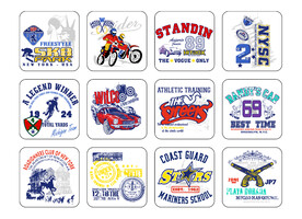 卡通交通工具字母图案