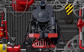 复古工业风老火车背景墙壁画