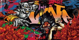 鬼怪怪物街头涂鸦背景墙壁画