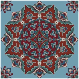 敦煌壁画桃形瓣莲花纹藻井图案