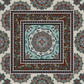 敦煌壁画桃形莲花纹藻井图案