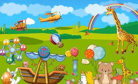 卡通游乐园背景墙