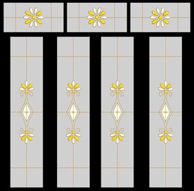 高清分层透明底推拉门打印图一套