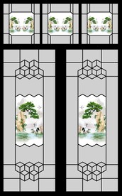 高清分层透明底推拉门一套