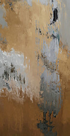 灰黄轻奢手绘抽象油画装饰画