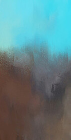 蓝色抽象色块笔触拼接油画玄关