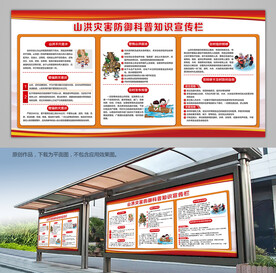 山洪防御科普知识海报展板背景板