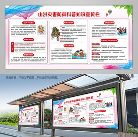 山洪防御科普知识海报宣传栏