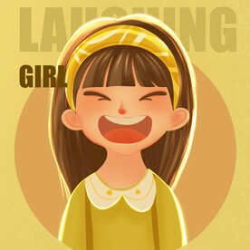 头像卡通女孩 插画