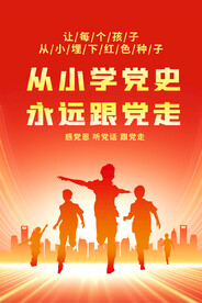 从小学党史海报