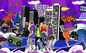 涂鸦街舞工装背景墙图片