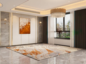 现代极简轻奢客厅空场景