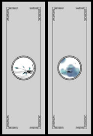 高清分层透明底推拉门打印图