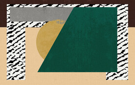 绿色现代轻奢几何ins客厅地毯