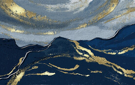 蓝色水墨抽象地毯