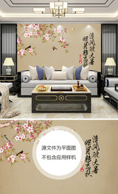 中式花鸟背景