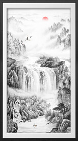 竖幅山水画