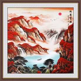 鸿运当头 聚宝盆 风水画