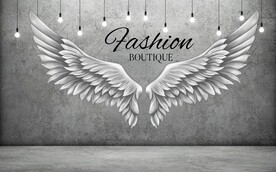 网红翅膀背景墙图片