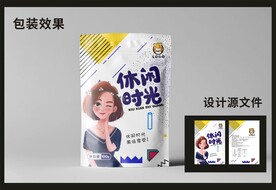 休闲零食包装效果图和平面图  