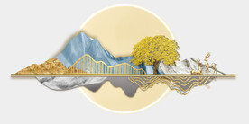 轻奢装饰画 光影立体画 麋鹿