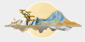 轻奢装饰画 光影立体画 麋鹿