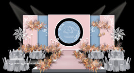 粉蓝色婚礼效果图