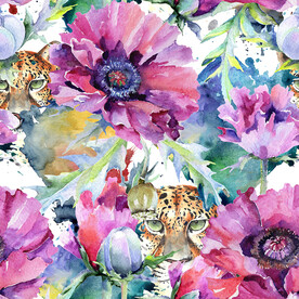 家纺手绘服装面料印花面料图案