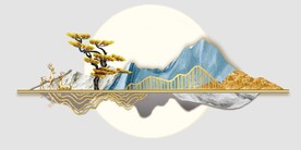 轻奢装饰画 光影立体画 麋鹿