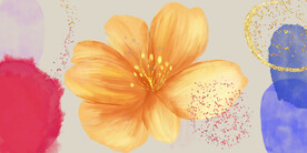 轻奢装饰画 黄色花朵 三联画