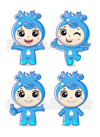 卡通浪花精灵清爽版