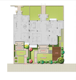 欧式花园庭院彩平图