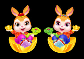 2023兔年卡通兔子